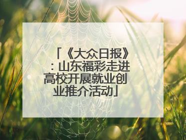 《大众日报》：山东福彩走进高校开展就业创业推介活动