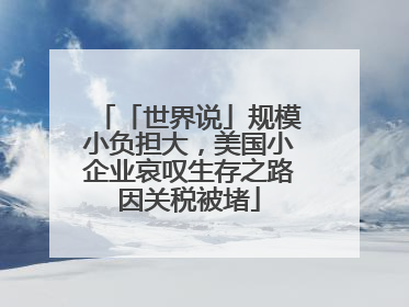「世界说」规模小负担大，美国小企业哀叹生存之路因关税被堵
