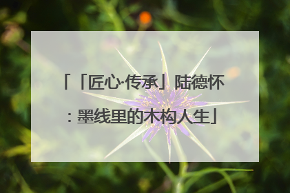 「匠心·传承」陆德怀：墨线里的木构人生