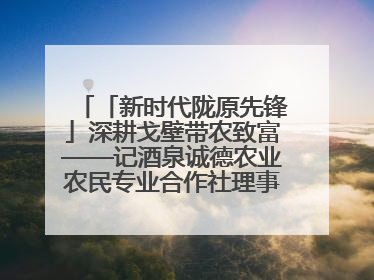 「新时代陇原先锋」深耕戈壁带农致富——记酒泉诚德农业农民专业合作社理事长范立德