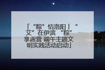 “粽”情洛阳丨“艾”在伊滨 “粽”享露营 端午主题文明实践活动启动