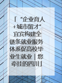 “企业育人+城市留才” 宜宾构建全链条就业服务体系促高校毕业生就业｜您牵挂的四川