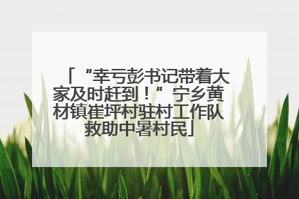 “幸亏彭书记带着大家及时赶到！”宁乡黄材镇崔坪村驻村工作队救助中暑村民