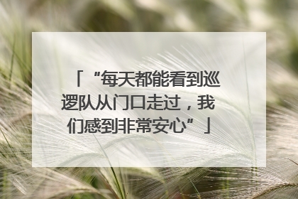 “每天都能看到巡逻队从门口走过，我们感到非常安心”