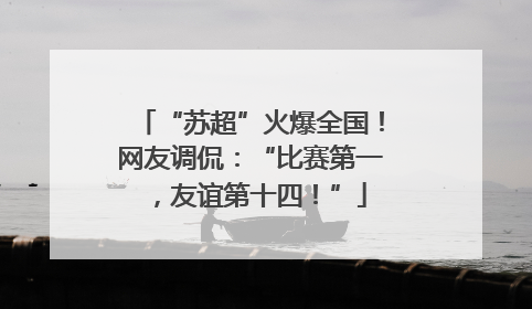 “苏超”火爆全国！网友调侃：“比赛第一，友谊第十四！”