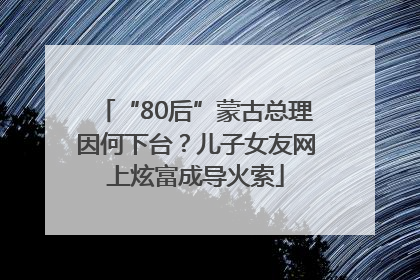 “80后”蒙古总理因何下台？儿子女友网上炫富成导火索