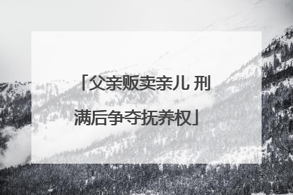 父亲贩卖亲儿 刑满后争夺抚养权