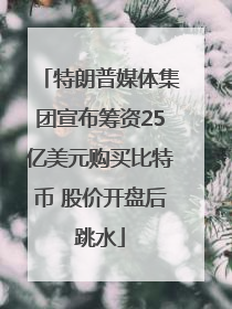 特朗普媒体集团宣布筹资25亿美元购买比特币 股价开盘后跳水