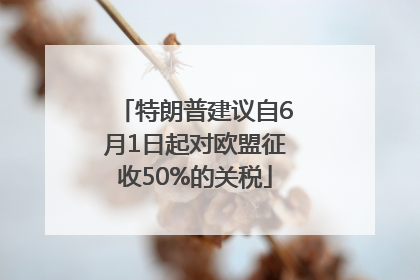 特朗普建议自6月1日起对欧盟征收50%的关税