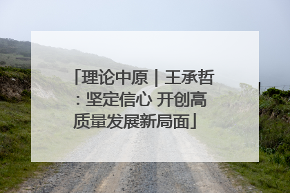 理论中原｜王承哲：坚定信心 开创高质量发展新局面