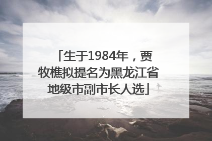 生于1984年，贾牧樵拟提名为黑龙江省地级市副市长人选