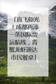 直飞仰光！成都再添一条国际货运航线，青蟹龙虾速达市民餐桌