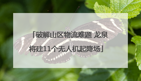 破解山区物流难题 龙泉将建11个无人机起降场