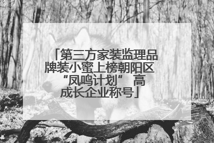 第三方家装监理品牌装小蜜上榜朝阳区 “凤鸣计划” 高成长企业称号