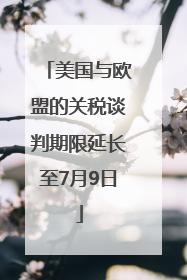 美国与欧盟的关税谈判期限延长至7月9日
