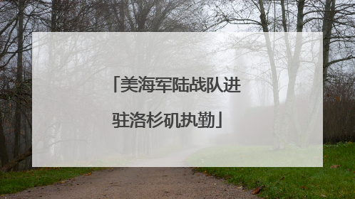 美海军陆战队进驻洛杉矶执勤