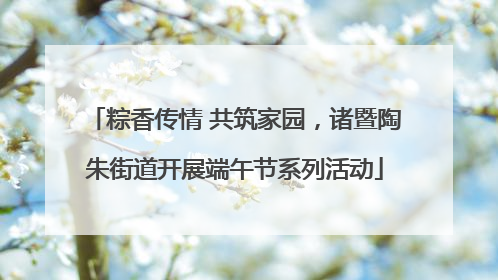 粽香传情 共筑家园，诸暨陶朱街道开展端午节系列活动