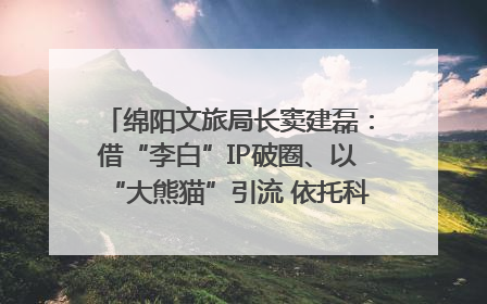 绵阳文旅局长窦建磊：借“李白”IP破圈、以“大熊猫”引流 依托科技优势绽放城市文旅魅力｜文旅局长说