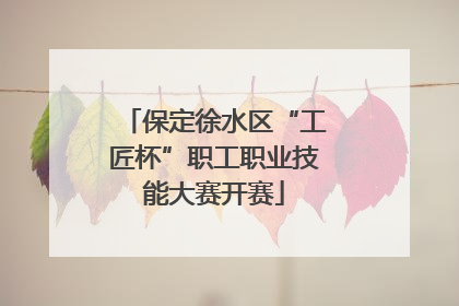 保定徐水区“工匠杯”职工职业技能大赛开赛