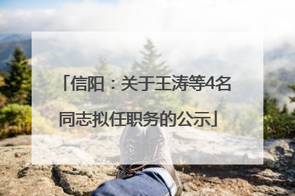 信阳：关于王涛等4名同志拟任职务的公示