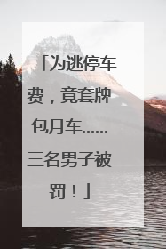 为逃停车费，竟套牌包月车……三名男子被罚！