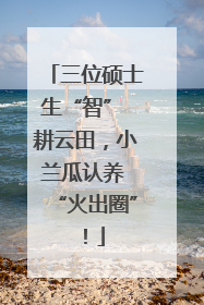 三位硕士生“智” 耕云田，小兰瓜认养 “火出圈”！