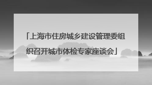 上海市住房城乡建设管理委组织召开城市体检专家座谈会