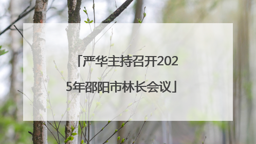 严华主持召开2025年邵阳市林长会议