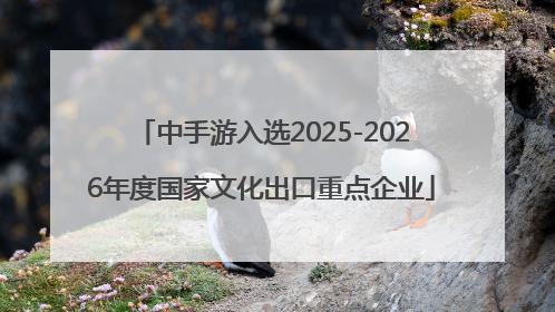 中手游入选2025-2026年度国家文化出口重点企业