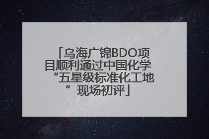 乌海广锦BDO项目顺利通过中国化学“五星级标准化工地”现场初评