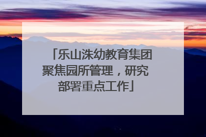 乐山洙幼教育集团聚焦园所管理，研究部署重点工作