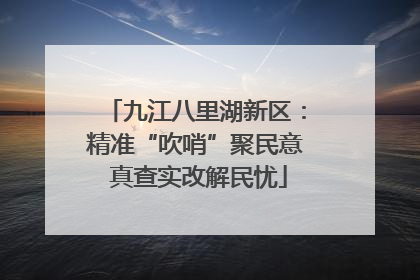 九江八里湖新区：精准“吹哨”聚民意 真查实改解民忧