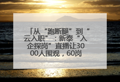 从“跑断腿”到“云入职”：新泰“入企探岗”直播让3000人围观，60岗位一周填满