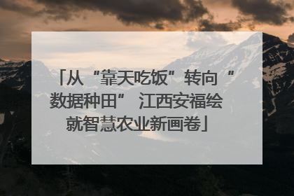 从“靠天吃饭”转向“数据种田” 江西安福绘就智慧农业新画卷