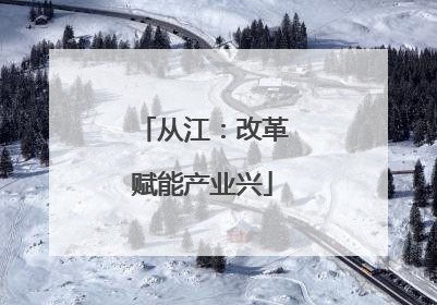 从江：改革赋能产业兴