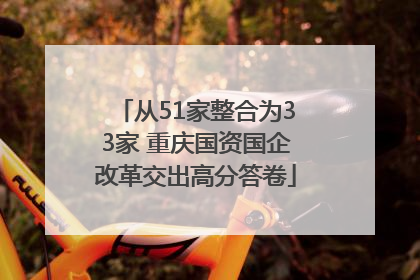 从51家整合为33家 重庆国资国企改革交出高分答卷