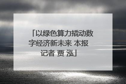 以绿色算力撬动数字经济新未来 本报记者 贾 泓