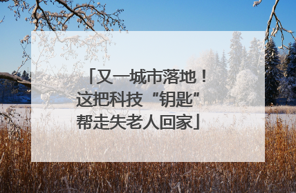 又一城市落地！这把科技“钥匙”帮走失老人回家