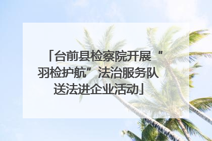台前县检察院开展“羽检护航”法治服务队送法进企业活动