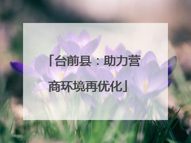台前县：助力营商环境再优化