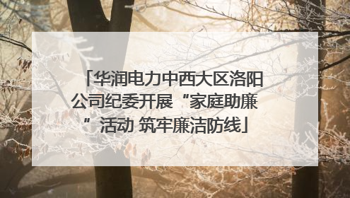 华润电力中西大区洛阳公司纪委开展“家庭助廉”活动 筑牢廉洁防线