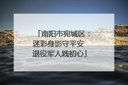 南阳市宛城区：迷彩身影守平安 退役军人践初心