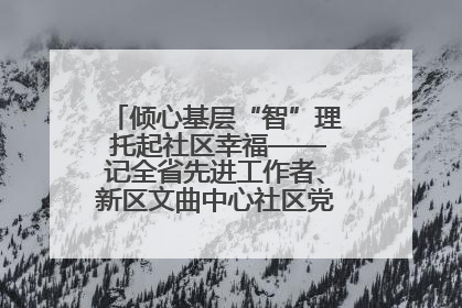 倾心基层“智”理 托起社区幸福——记全省先进工作者、新区文曲中心社区党委书记董世弘