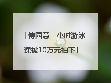 傅园慧一小时游泳课被10万元拍下