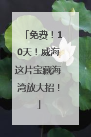 免费！10天！威海这片宝藏海湾放大招！