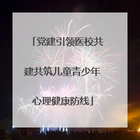 党建引领医校共建共筑儿童青少年心理健康防线