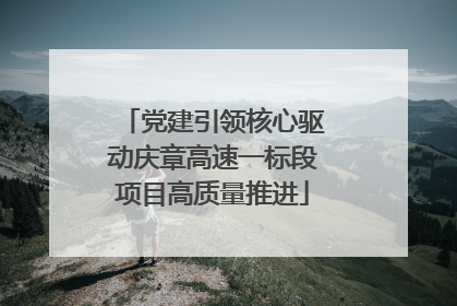 党建引领核心驱动庆章高速一标段项目高质量推进