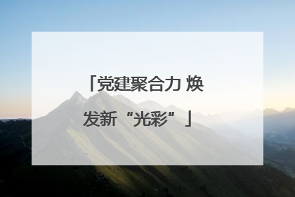 党建聚合力 焕发新“光彩”