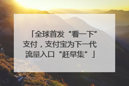 全球首发“看一下”支付，支付宝为下一代流量入口“赶早集”