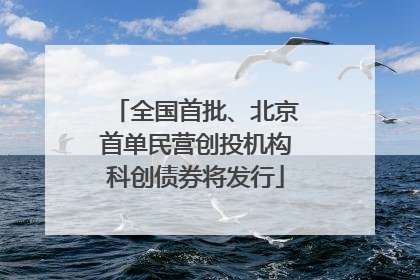 全国首批、北京首单民营创投机构科创债券将发行